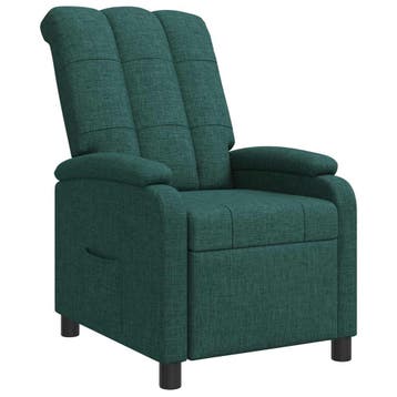 vidaXL Recliner Donkergroen Stof, Verzenden