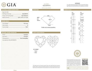 1 pcs Diamant (Natuurlijk) - 1.03 ct - Hart - G - VVS1 -, Nieuw