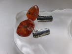 Zilver, Amber - Manchetknopen - Art Deco, Antiek en Kunst
