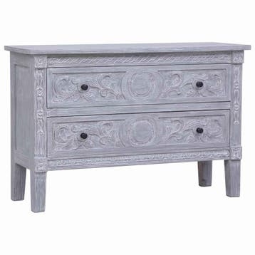 vidaXL Dressoir met 2 lades 90x30x60 cm massief mahoniehout, Verzenden, Nieuw
