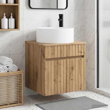 vidaXL Wandgemonteerde wastafelmeubel Artisanaal eiken, Verzenden, Nieuw