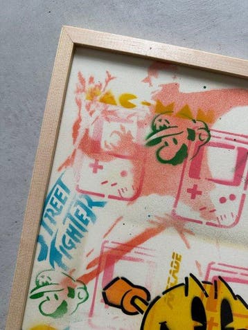 Koen Betjes (1992) - Pac-Man x Banksy x Street / POP, Antiek en Kunst