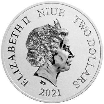 Niue. 2 Dollars 2021 1oz $2 NZD Niue Mickey Mouse Christmas