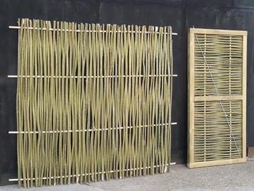 Wilgentenen schutting;  handgevlochten door de vakman, Tuin en Terras, Nieuw, Hout, 200 cm of meer, 200 cm of meer