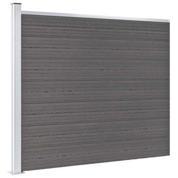 vidaXL Schuttingpaneel 175x146 cm HKC grijs, Verzenden, Nieuw