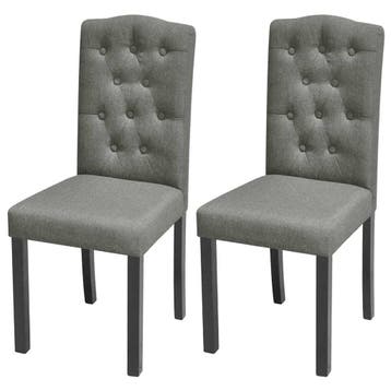 vidaXL Eetkamerstoelen 2 st stof grijs, Verzenden, Nieuw