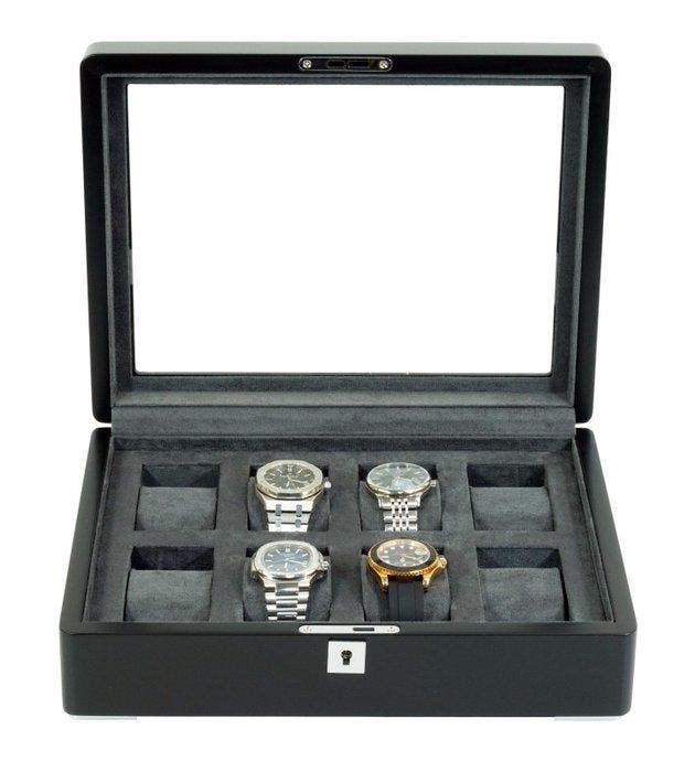 Legacy - Doos - Premium horlogedoos – 8 vakken – matzwart en, Antiek en Kunst, Kunst | Designobjecten