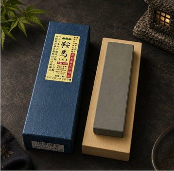 Keukenmes - Slijpsteen - Kurama - Steen, Hout - Japan -, Antiek en Kunst