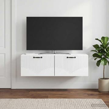 vidaXL Wandmontage TV-kast Hoogglans Wit 98 x 41 x 30 cm, Verzenden, Nieuw