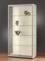 *TIP*  Luxe vitrinekast aluminium 100 cm met achtergrond, Ophalen of Verzenden