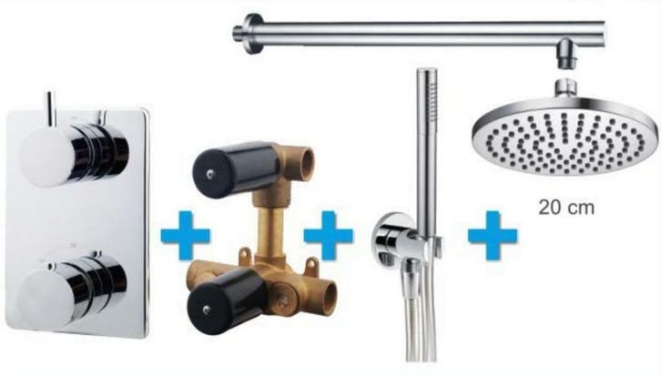 Sanifun Inbouw thermostaat set Irmen 200, Doe-het-zelf en Bouw, Sanitair, Kraan