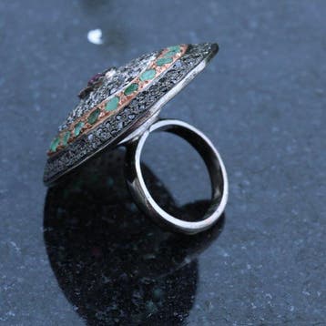 Sans prix de réserve - Bague Bague ovale vintage en diamant,, Nieuw