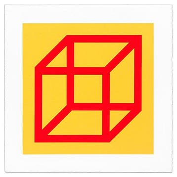 Sol Lewitt (1928-2007) - Open Cube - Yellow