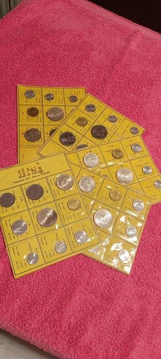 Italie. n. 5 set fdc 1970 (n. 9 monete cad. di cui n. 2 in