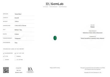1 pcs Groen Smaragd - 3.84 ct - nternational Colored, Nieuw