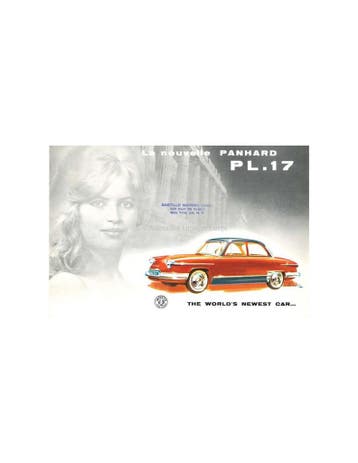 1960 PANHARD PL17 BROCHURE ENGELS, Ophalen of Verzenden, Nieuw