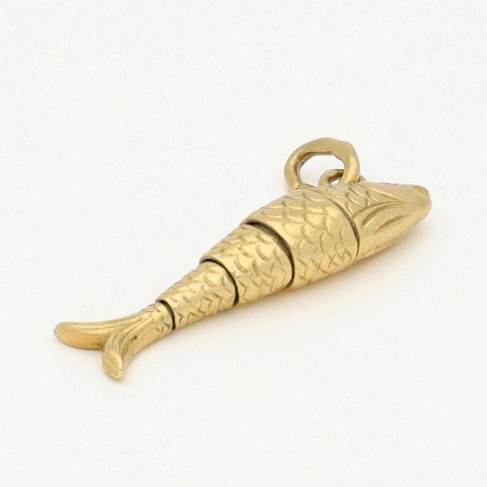 Hanger - 18 karaat Geel goud - Vis, Handtassen en Accessoires, Antieke sieraden