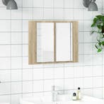 vidaXL Badkamerkast met spiegel LED 60x12x45 acryl sonoma, Verzenden
