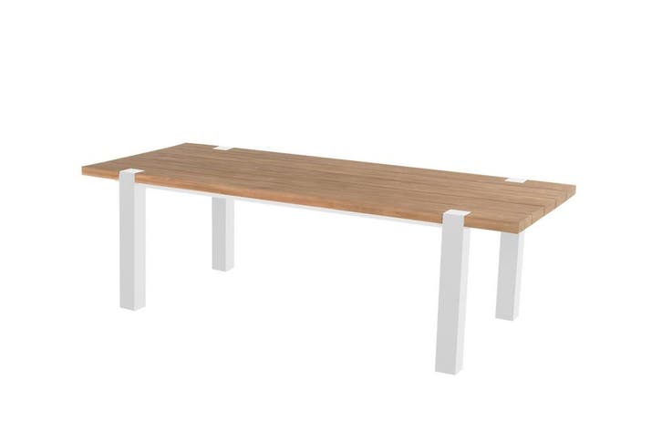 Hartman Esmee tafel wit met teak blad 200 x 100 cm SALE |, Jardin & Terrasse, Ensembles de jardin