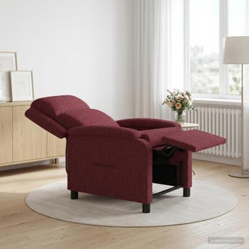 vidaXL Recliner Wijnrood Stof, Verzenden, Nieuw