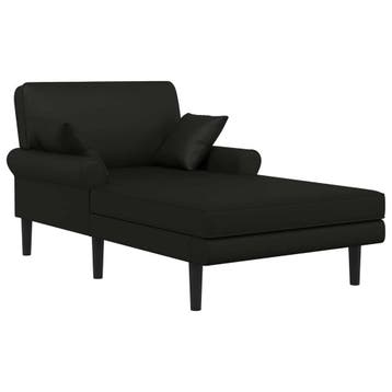 vidaXL Chaise longue Zwart Kunstleer, Verzenden, Nieuw