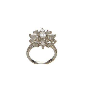 Ring - 14 karaat Witgoud - 2.62ct. tw. Diamant (Lab-grown) -