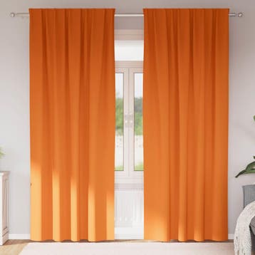 vidaXL Blackout Gordijnen met Ringen 2 st Feloranje 245 x, Verzenden, Nieuw