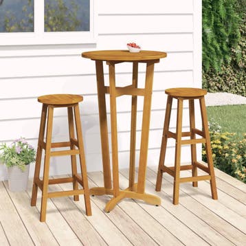 vidaXL 3-delige Barset massief acaciahout, Tuin en Terras, Tuinsets en Loungesets, Verzenden, Nieuw