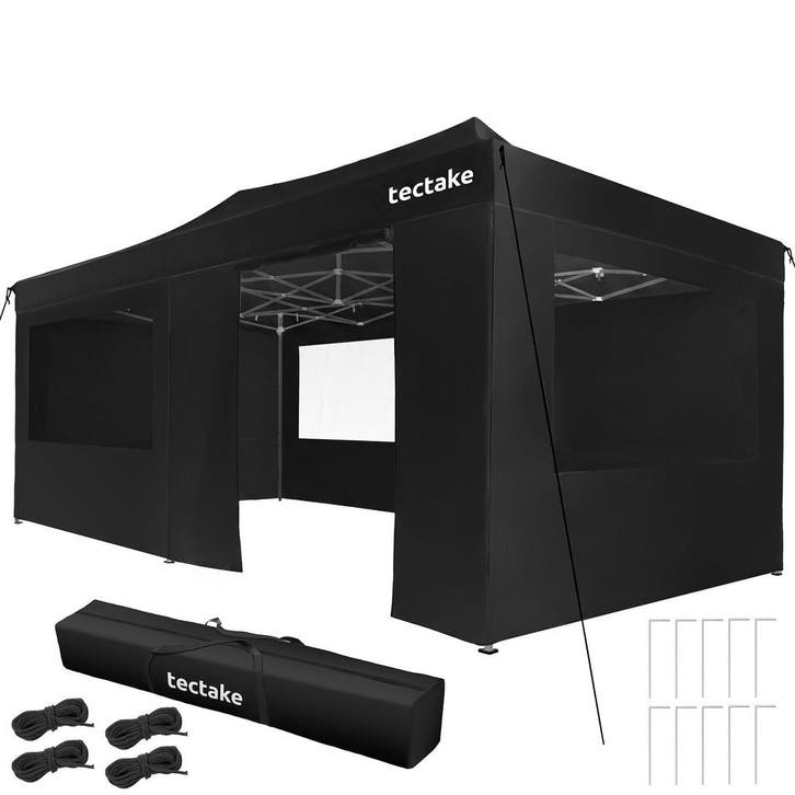 Opvouwbare paviljoen Viola 3x6 m, aluminium, 6 zijpanelen, Tuin en Terras, Partytenten, Verzenden