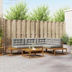 vidaXL Buiten bank set Natuurlijk en Licht Grijs, Verzenden, Nieuw