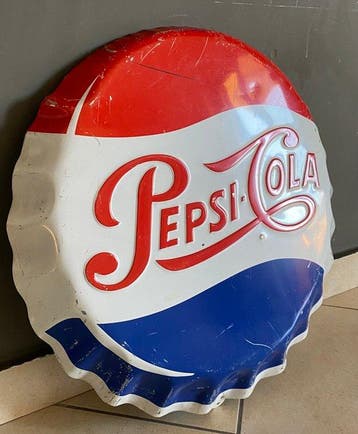 Enseigne Pepsi-Cola des années 80 - Insegna Pepsi Cola anni, Antiquités & Art