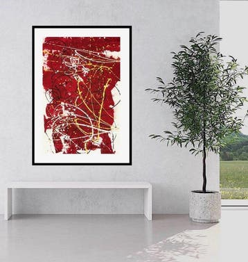 Dam Domido - Red and gold - 120 x 80 cm-white background