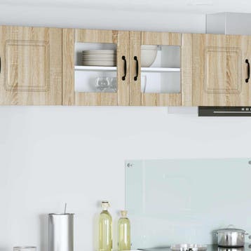 vidaXL Wandglas Kasten LUCCA Sonoma Eiken 80 x 31 x 40 cm, Verzenden