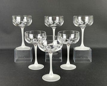 Avon - Verre à champagne (6) - Colibri - Cristal - flûtes à, Antiek en Kunst
