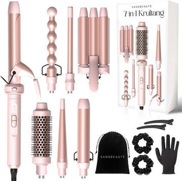 2dekans | Sansbeauté® 7 in 1 Krultang met Klem en Wafeltang, Handtassen en Accessoires, Uiterlijk | Haarverzorging, Ophalen of Verzenden