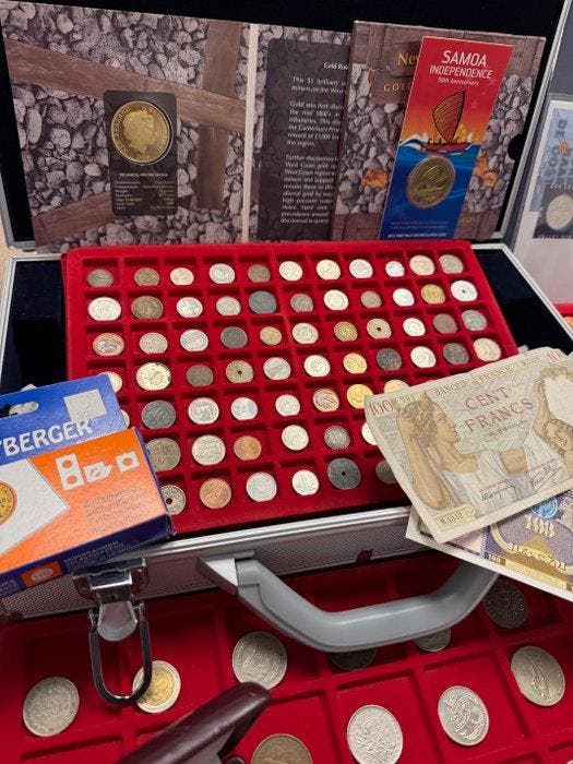 Wereld. Partij diverse munten, penningen, bankbiljetten +, Postzegels en Munten, Munten | Europa | Niet-Euromunten