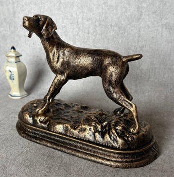 Beeld, Jachthond - 17.5 cm - Gietijzer, Antiek en Kunst, Curiosa en Brocante