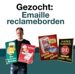 GEZOCHT / GEVRAAGD emaille reclamebord , oud emaille bord, Nieuw