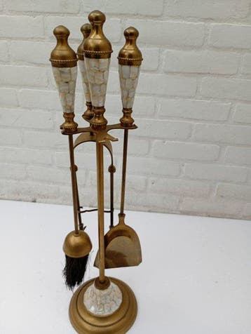 Openhaard accessoire (4) - Messing, parelmoer