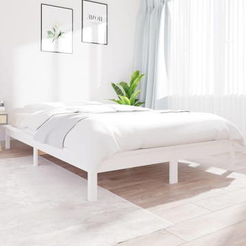 vidaXL Bedframe massief grenenhout wit 160x200 cm, Verzenden, Nieuw
