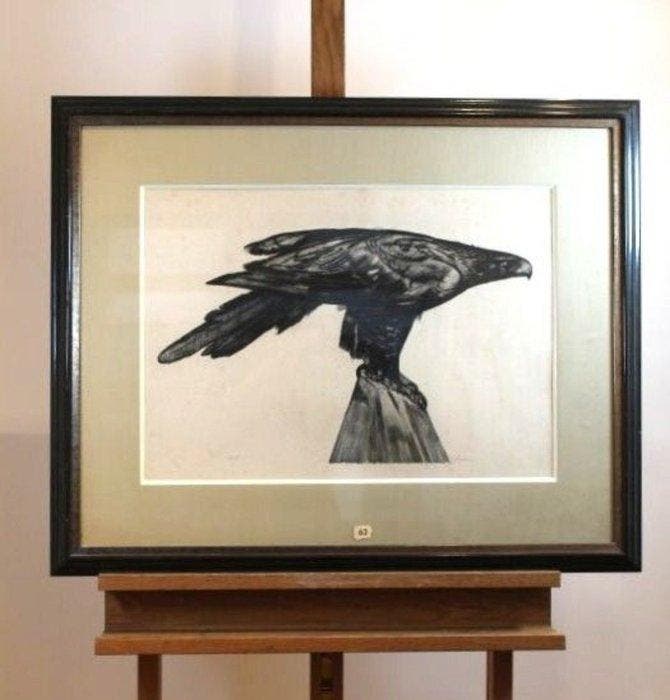 Paul Jouve (1878-1973) - Laigle au sommet du rocher, Antiquités & Art, Antiquités | Autres Antiquités