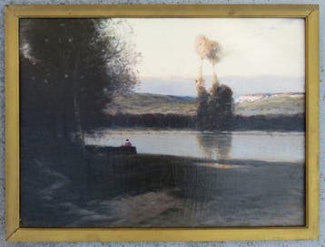 French school (XX), signed De Clermont - Flusslandschaft, Antiek en Kunst