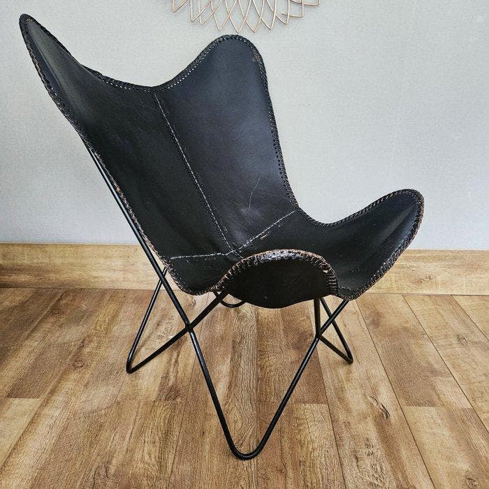 Chaise - Chaise papillon Butterfly (3107) - Fer, Cuir, Antiquités & Art, Curiosités & Brocante