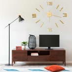 vidaXL 3D-wandklok modern XXL 100 cm goudkleurig, Verzenden, Nieuw