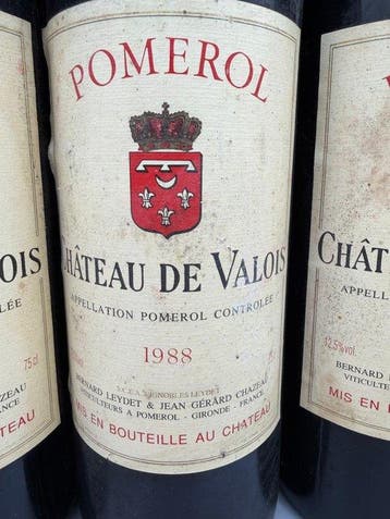 1988 Château de Valois - Pomerol - 6 Flessen (0.75 liter), Collections