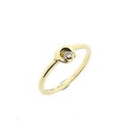 Gouden ring met diamant; 0,05 ct., Handtassen en Accessoires, Ringen, Gebruikt, Overige kleuren, Ophalen of Verzenden, 17 tot 18