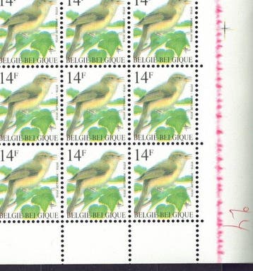 Belgique 1995 - 14 Fr. Fitis dans un feuillet complet de 5,