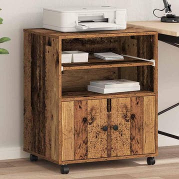 vidaXL Printerstand Oud hout 60 x 48 x 74 cm Bewerkt hout, Verzenden, Nieuw