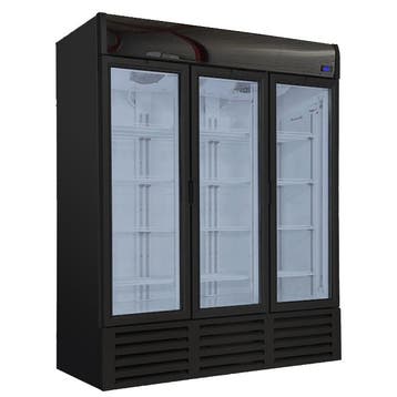 Zwarte Koelkast met 3 glasdeuren - 1326 liter netto, Verzenden, Nieuw in verpakking, Koelen en Vriezen