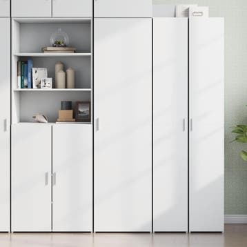 vidaXL Hoge kast 50x42,5x185 cm bewerkt hout wit, Verzenden, Nieuw